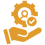 Support and approval symbol with gear