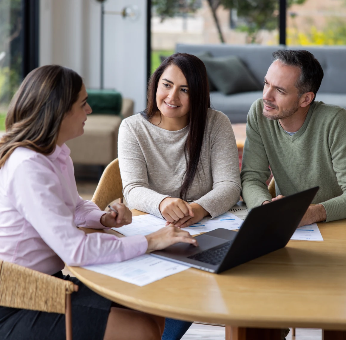 Team collaborating during an office meeting