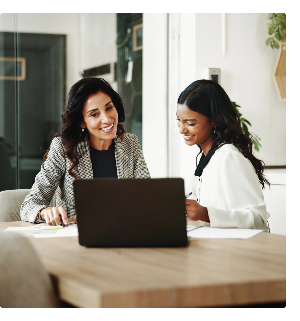 Women collaborating in a modern office